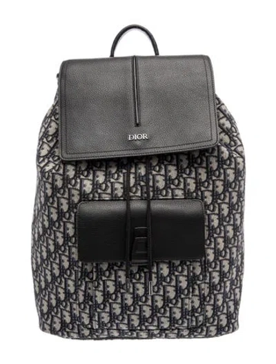 Pre-owned Dior Men Oblique Jacquard Motion In Black