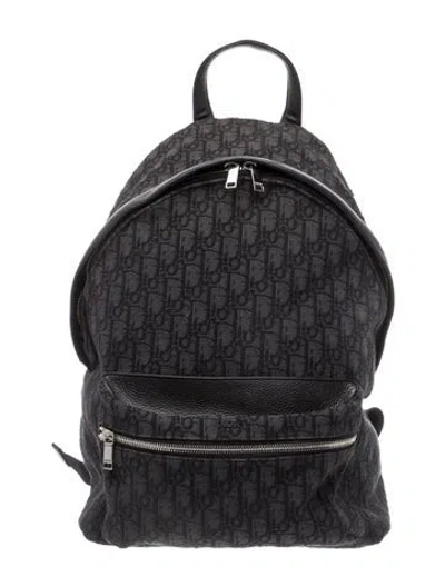 Pre-owned Dior Men Oblique Jacquard Oblique In Black