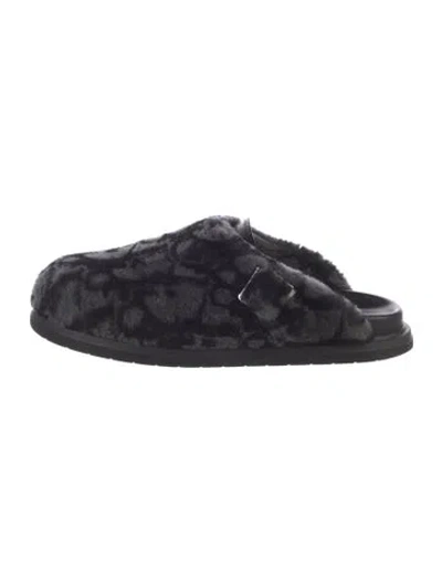 Pre-owned Dior Men Oblique Jacquard Shearling Slippers In Multi