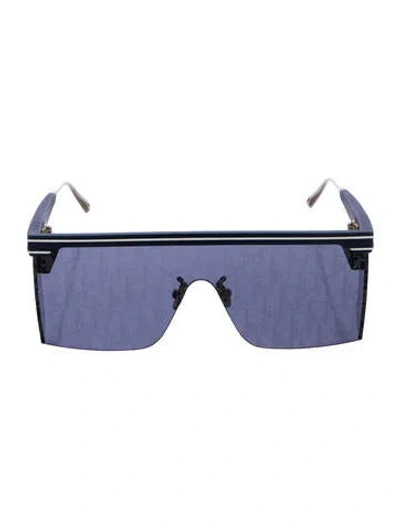 Pre-owned Dior Men Oblique Jacquard Shield Sunglasses In Blue