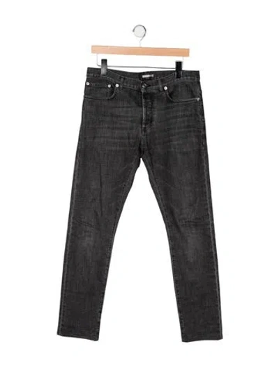 Pre-owned Dior Men Oblique Jacquard Skinny Jeans In Gray