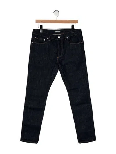Pre-owned Dior Men Oblique Jacquard Straight-leg Jeans In Black