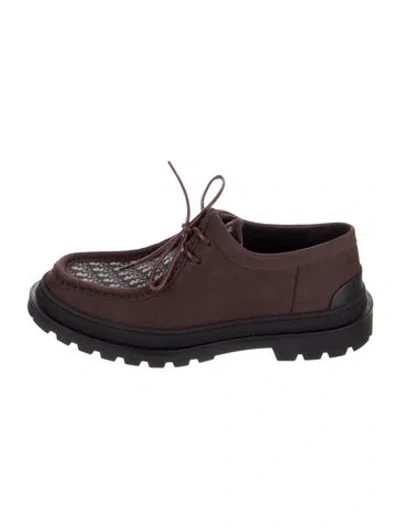 Pre-owned Dior Men Oblique Jacquard Suede Moccasins In Brown