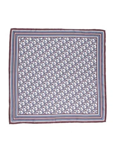 Pre-owned Dior Men Oblique Pixel Silk Bandana In Blue