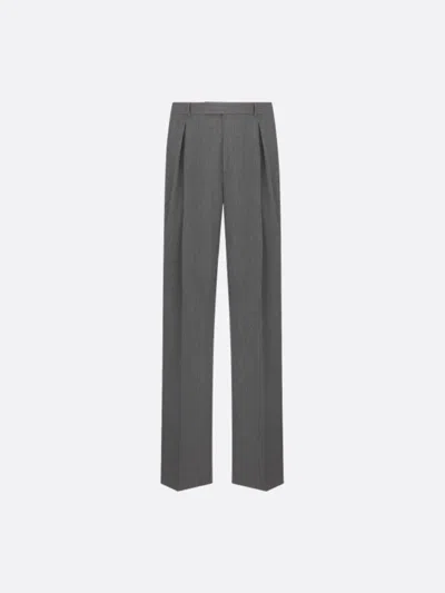 Dior Men Pantalone In Lana Vergine Con Pinces In Gray