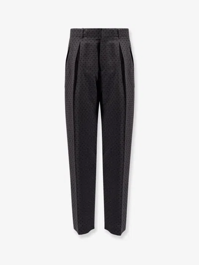 Dior Men Polka-dots Virgin Wool And Alpaca Jacquard Trousers