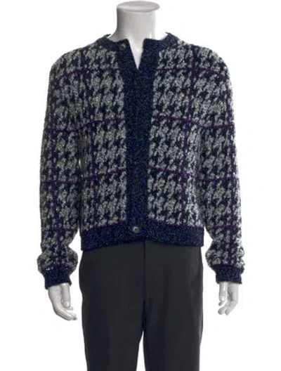 Pre-owned Dior Men Printed V-neck Cardigan In Multi