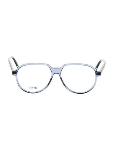 Pre-owned Dior Men Round Eyeglasses In Blue