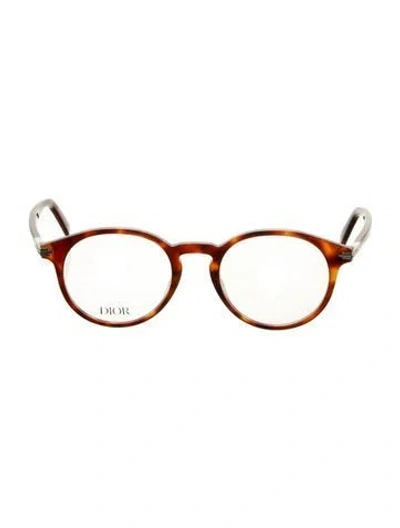 Pre-owned Dior Men Round Eyeglasses In Brown