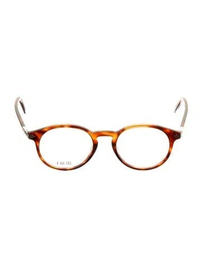 Pre-owned Dior Men Round Eyeglasses In Brown