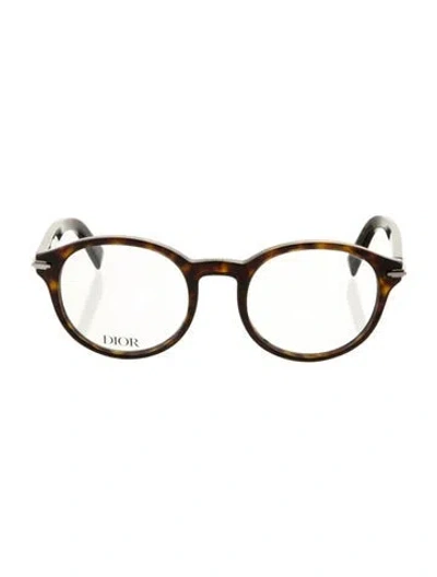 Pre-owned Dior Men Round Eyeglasses In Brown