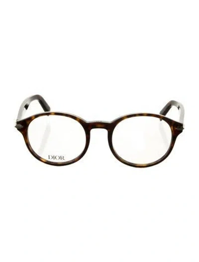 Pre-owned Dior Men Round Eyeglasses In Brown