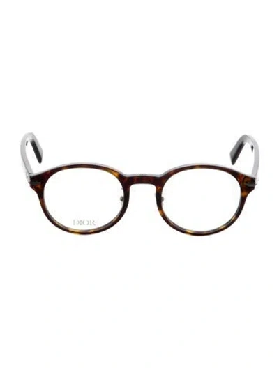 Pre-owned Dior Men Round Eyeglasses In Brown