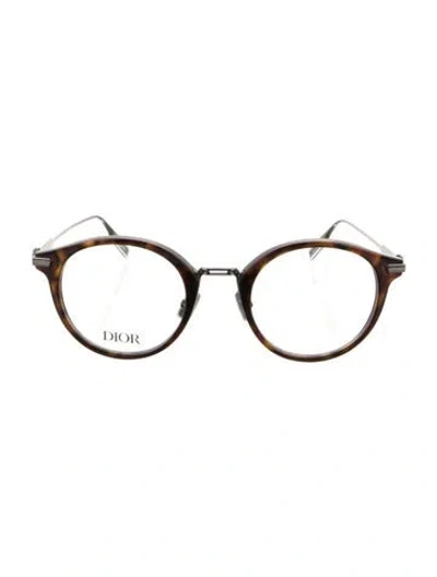 Pre-owned Dior Men Round Eyeglasses In Brown