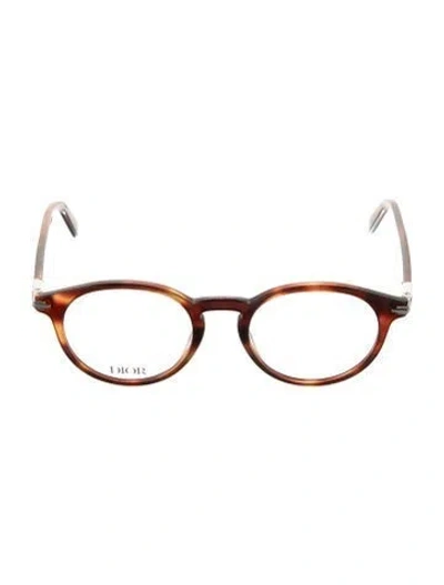 Pre-owned Dior Men Round Eyeglasses In Brown