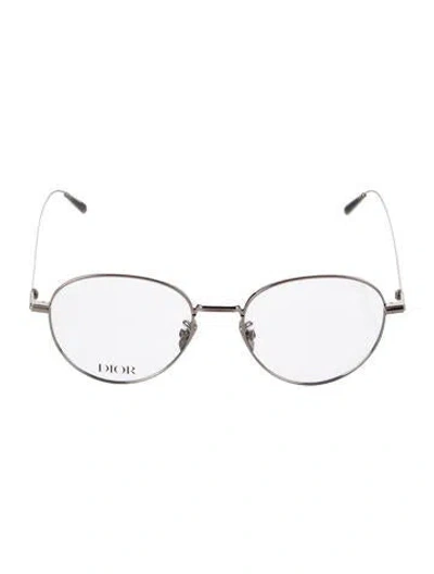 Pre-owned Dior Men Round Eyeglasses In Silver