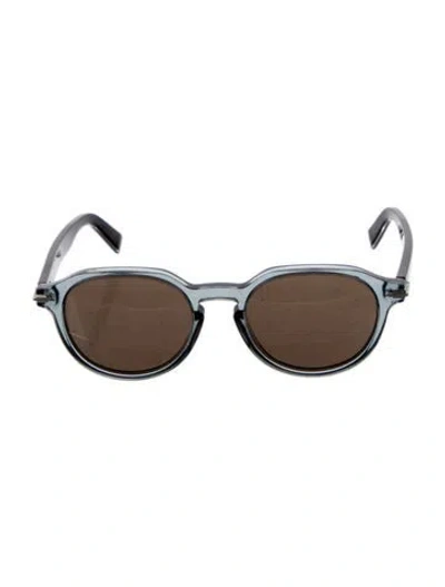 Pre-owned Dior Men Round Mirrored Sunglasses In Brown