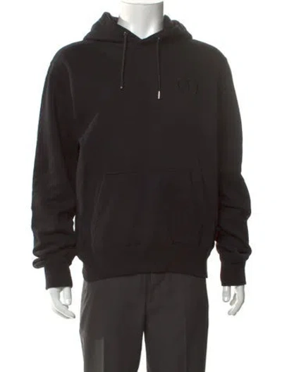 Pre-owned Dior Men Signature Logo Crew Neck Hoodie In Black