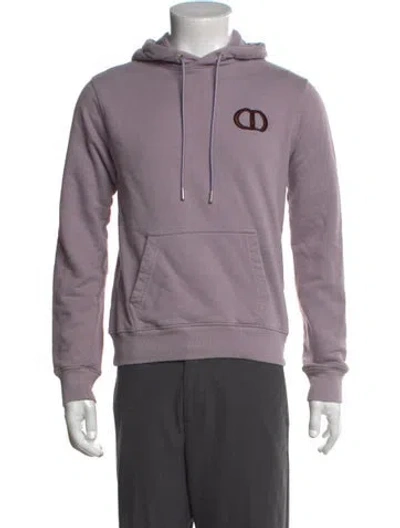 Pre-owned Dior Men Signature Logo Crew Neck Hoodie In Purple
