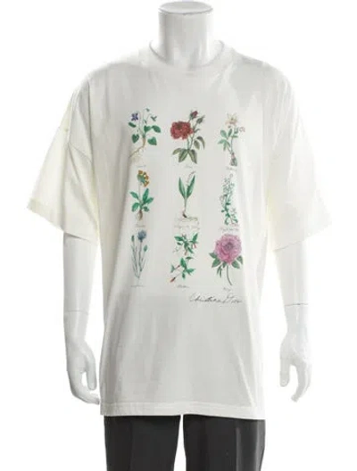 Pre-owned Dior Men Signature Logo Floral Print T-shirt In White