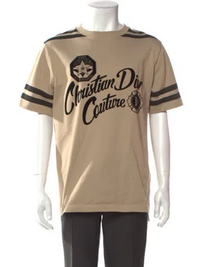 Pre-owned Dior Men Signature Logo Graphic Print T-shirt In Neutral