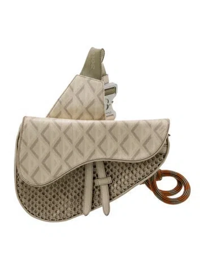 Pre-owned Dior Men Signature Nautic Saddle In Orange