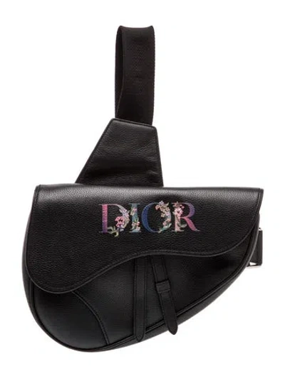 Pre-owned Dior Men Signature Saddle In Black