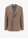 Dior Men Single-breasted Virgin Wool Blazer In Brown