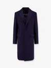 Dior Men Single-breasted Virgin Wool Coat In Blue