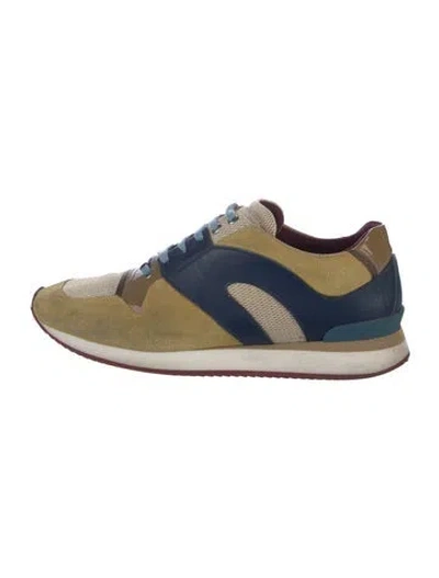 Pre-owned Dior Men Suede Colorblock Pattern Sneakers In Multi