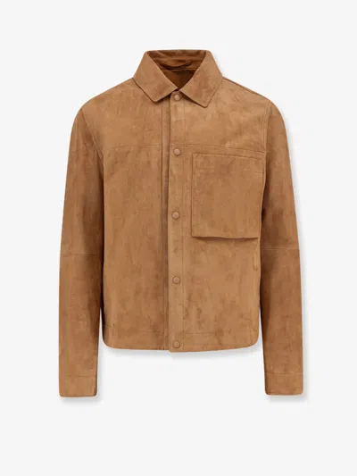 Dior Men Suede Jacket With  Engravings In Brown