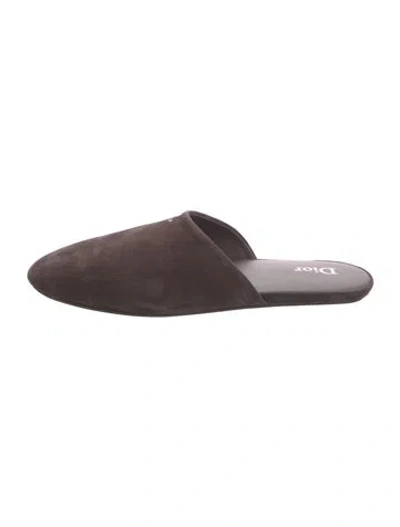 Pre-owned Dior Men Suede Slippers In Brown