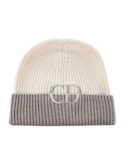 Pre-owned Dior Men Virgin Wool Beanie  W/tags In Gray