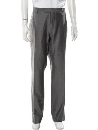 Pre-owned Dior Men Virgin Wool Dress Pants In Gray