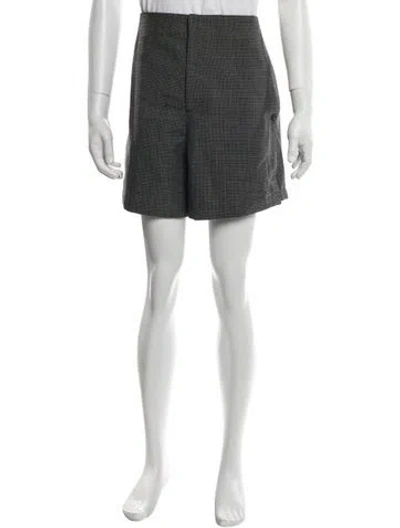 Pre-owned Dior Men Virgin Wool Flat Front Shorts In Blue
