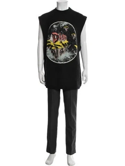 Pre-owned Dior Men Virgin Wool Graphic Print Pullover W/ Tags In Black