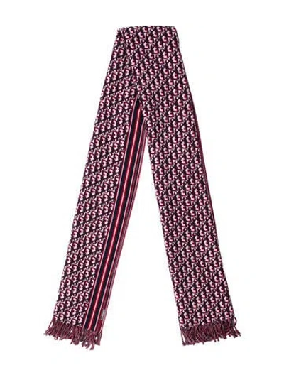Pre-owned Dior Men Wool Printed Scarf In Red