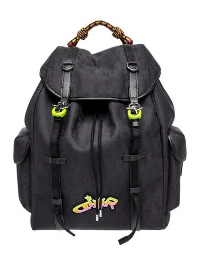 Pre-owned Dior Men X Lewis Hamilton Nylon Backpack In Black