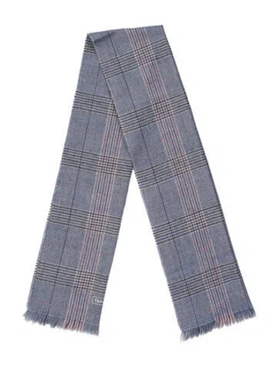 Pre-owned Dior Merino Wool Striped Scarf In Blue