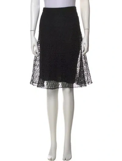 Pre-owned Dior Mesh Accents Knee-length Skirt In Black