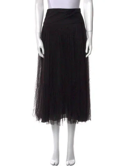 Pre-owned Dior Mesh Accents Midi Length Skirt In Black