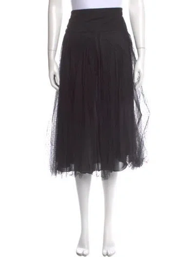 Pre-owned Dior Mesh Accents Midi Length Skirt In Black