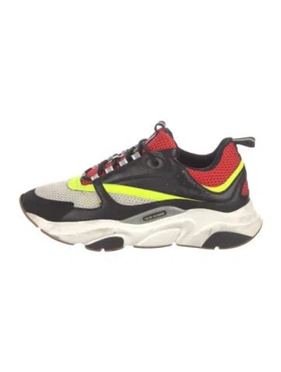 Pre-owned Dior Mesh Colorblock Pattern Sneakers In Black