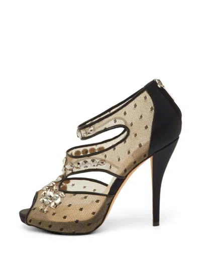 Pre-owned Dior Mesh Cut-out Sandals In Neutral