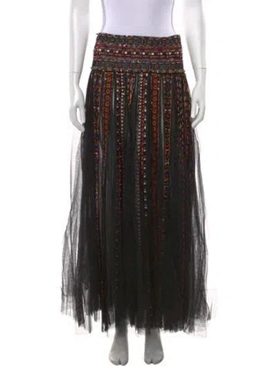 Pre-owned Dior Mesh Long Skirt In Black