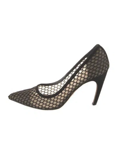 Pre-owned Dior Mesh Mesh Accents Pumps In Black