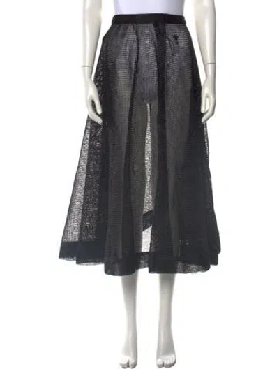 Pre-owned Dior Mesh Midi Length Skirt In Black