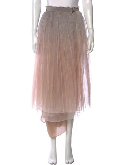 Pre-owned Dior Mesh Midi Length Skirt In Grey/pink