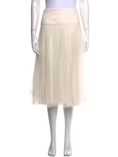 Pre-owned Dior Mesh Midi Length Skirt In White