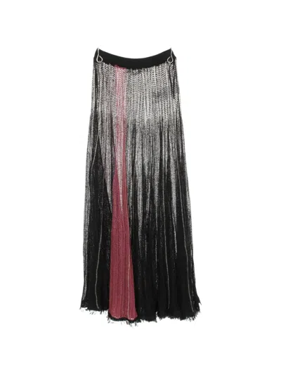 Pre-owned Dior Mesh Panelled Maxi Skirt In Black